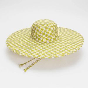BAGGU Packable Sun Hat — Pink Pistachio Pixel Gingham